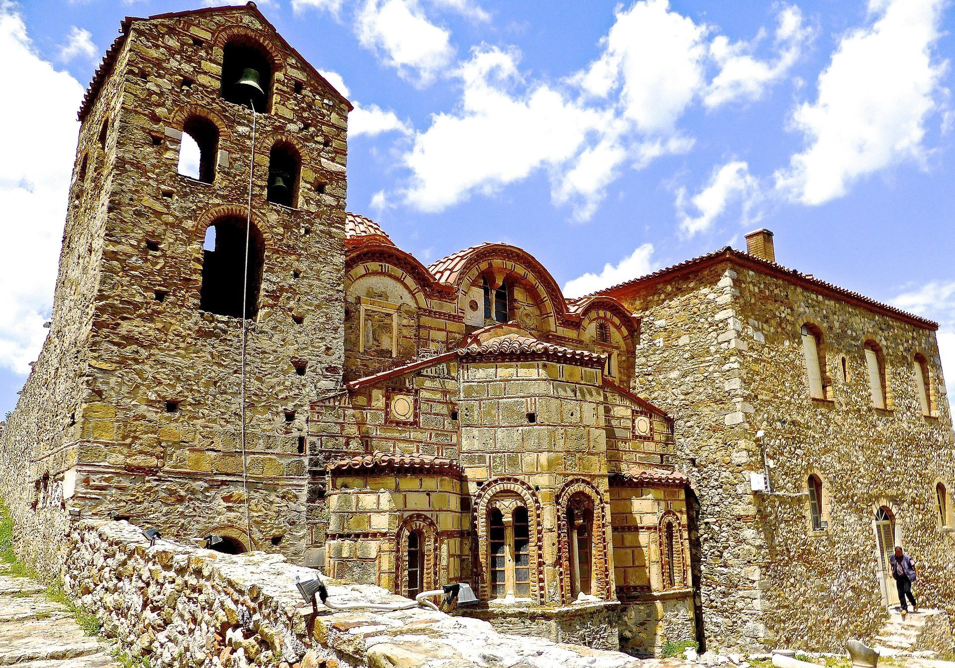 Antikt tempel i Mistras, Grækenland